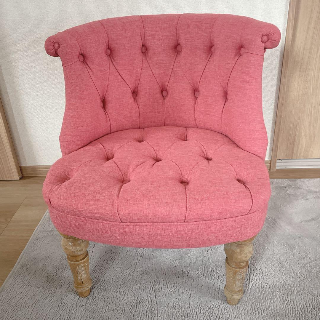 ラムズゲイトチェア 1人掛けソファ　リネン　ダスティピンク