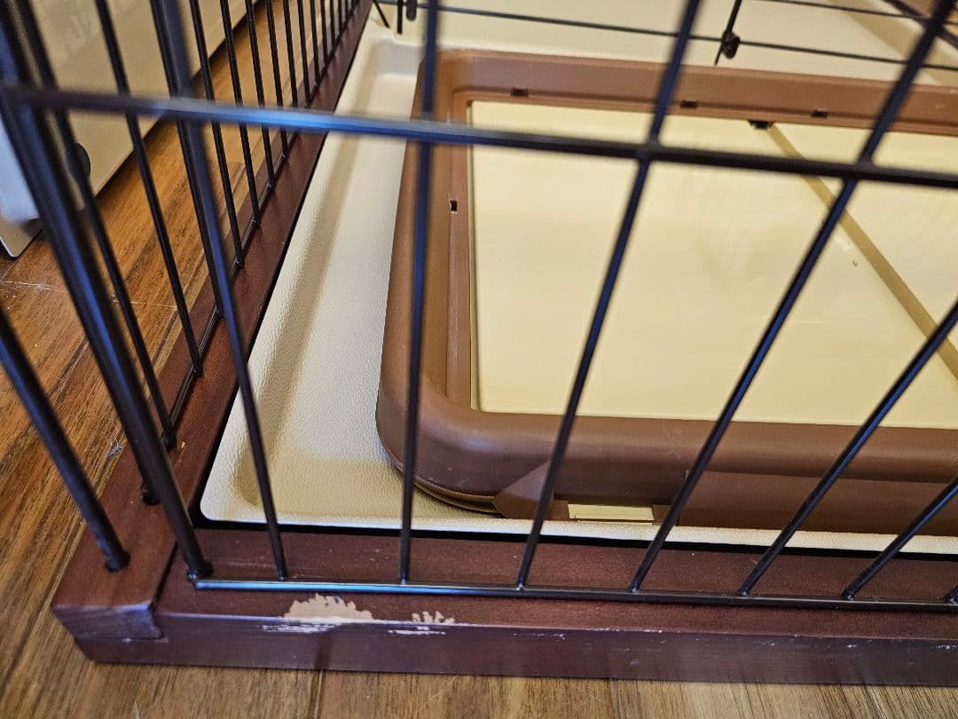 ペティオ 犬用金属製 犬ケージ ブラウン ワイドサイズ