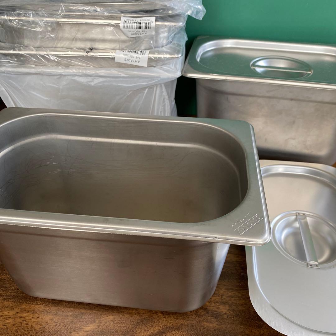 ドンナム ホテルパン 取手付蓋 6セット　深さ150mm ステンレス　未使用品
