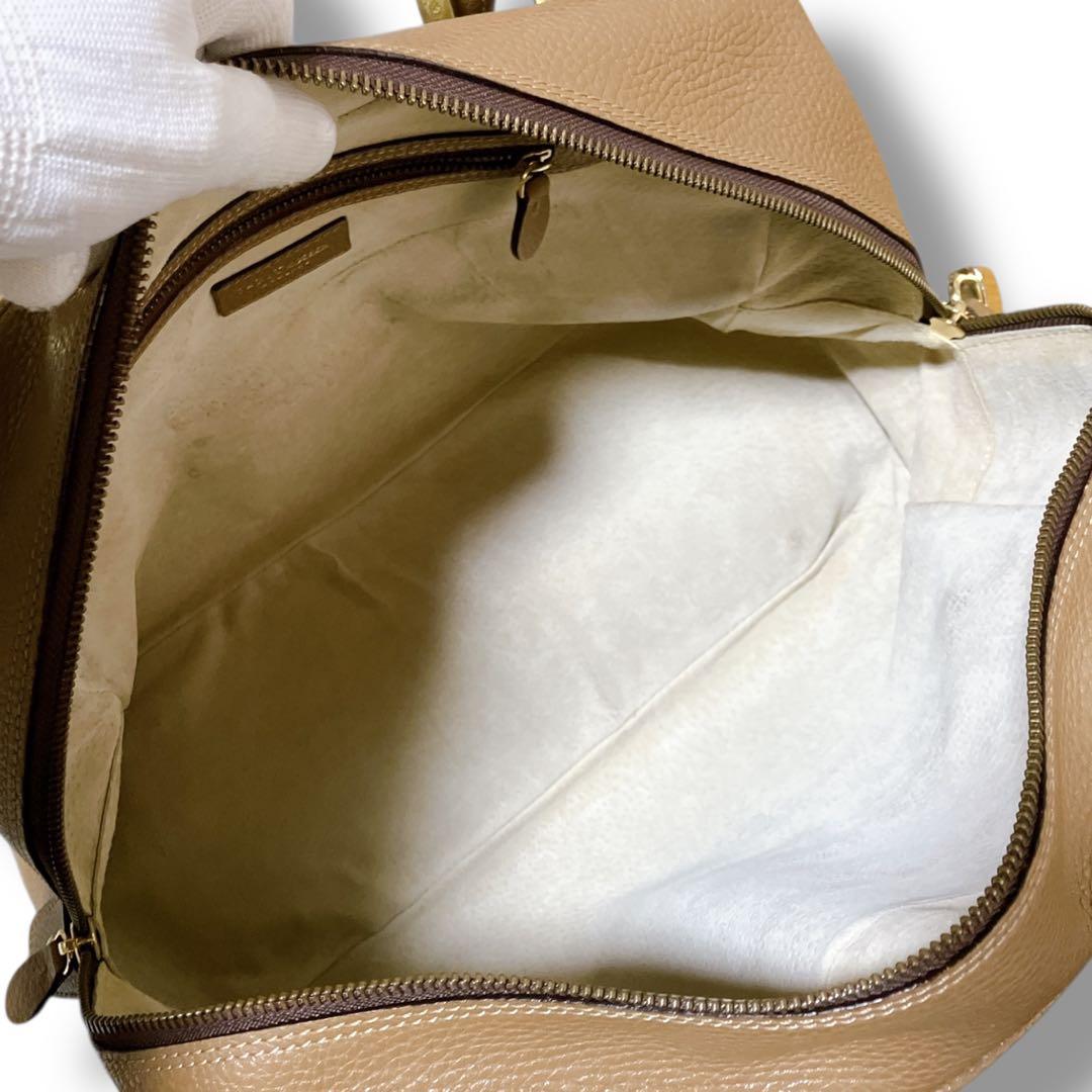 J&M DAVIDSON 肩掛け可 自立 ミア ボストンバッグ ライトブラウン