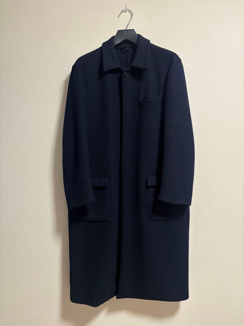 PRADA プラダ 古着 ネイビー ステンカラーコート メンズ