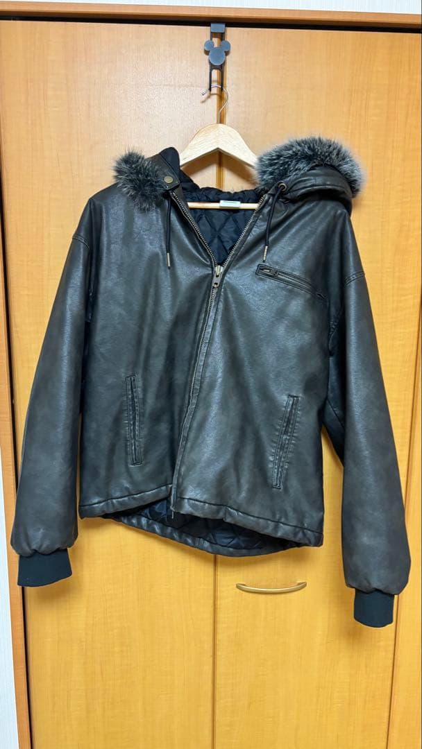 WISHFOREVER ダークブラウン レザージャケット