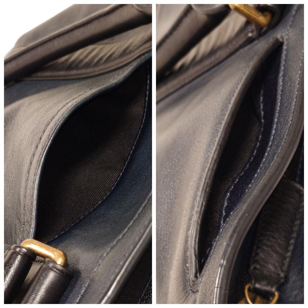 美品✨コーチ メンズ ビジネストートバッグ 2way 本革 ネイビー×ブラック