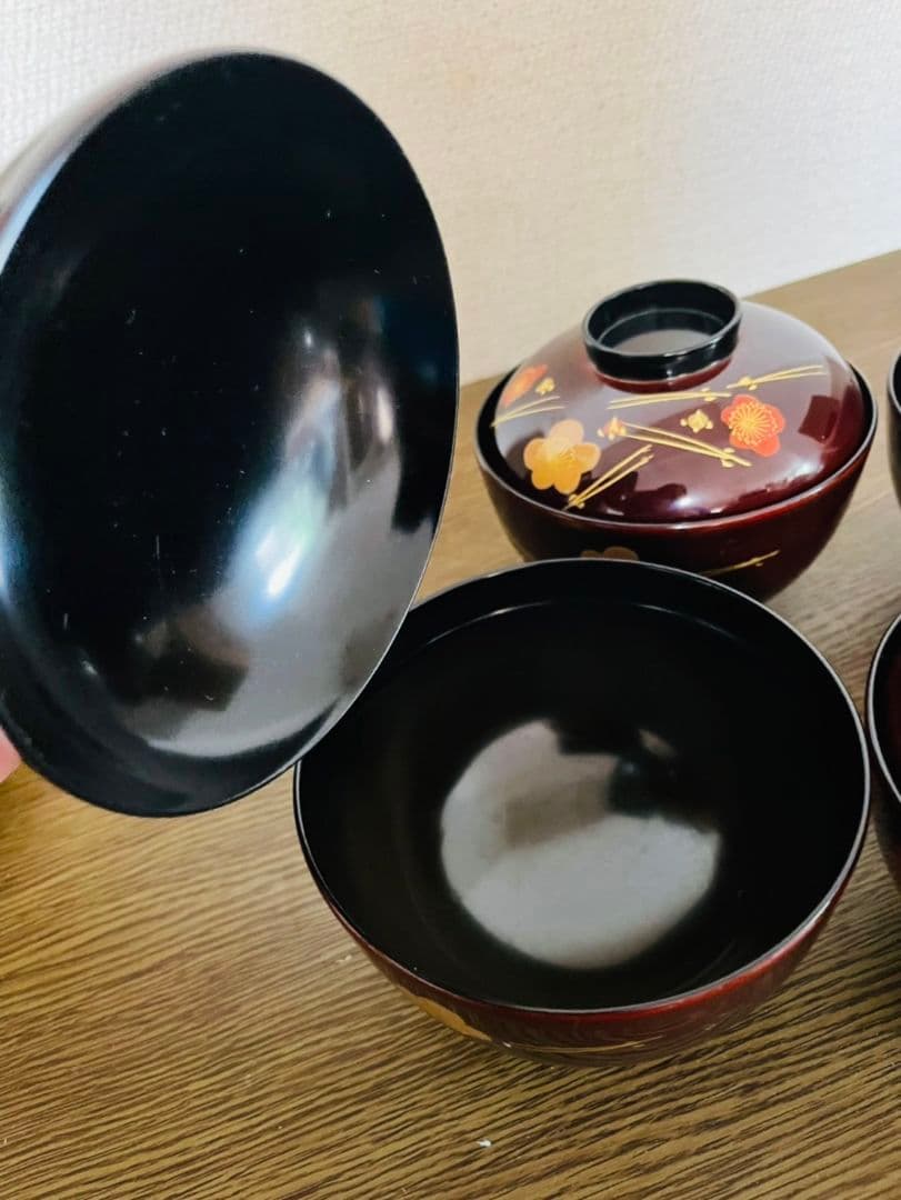 特選　山中漆器 根来塗 御吸物椀