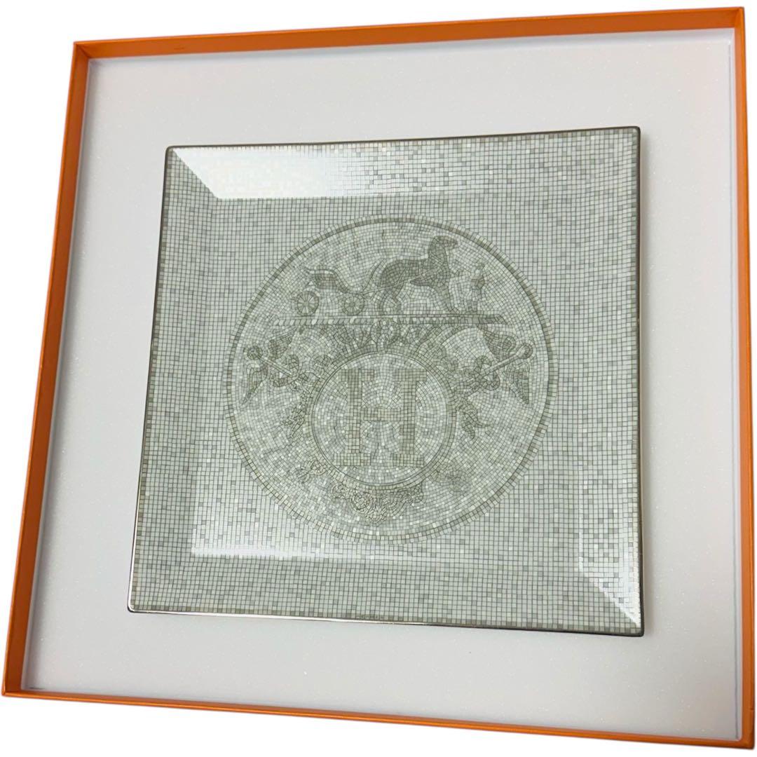 【美品】HERMES エルメス モザイク ヴァンキャトル 23×23cm