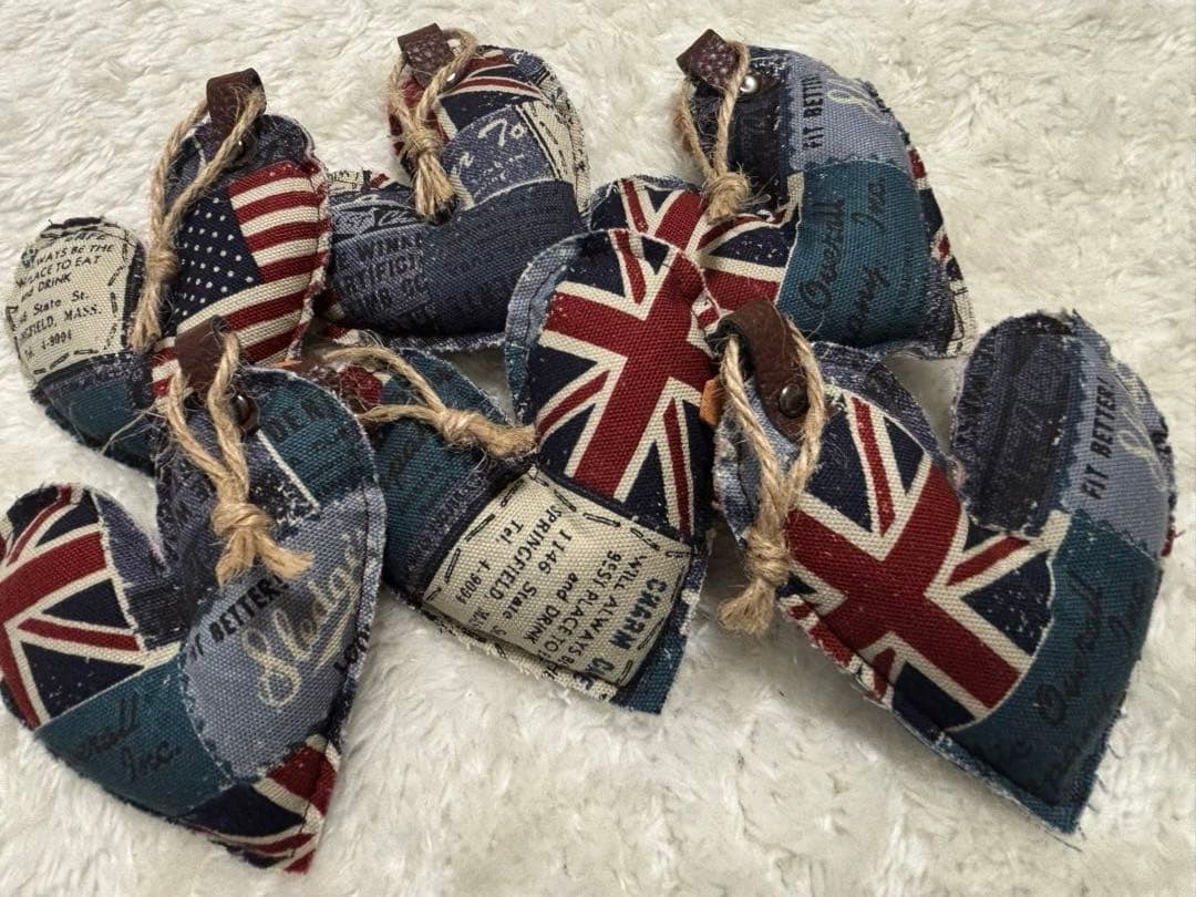 ぷっくりハートチャーム　国旗6点セット