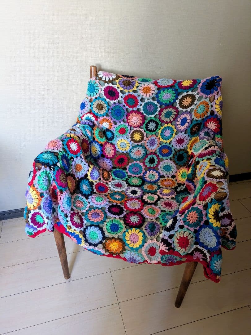 手編み　大判　マルチカバー