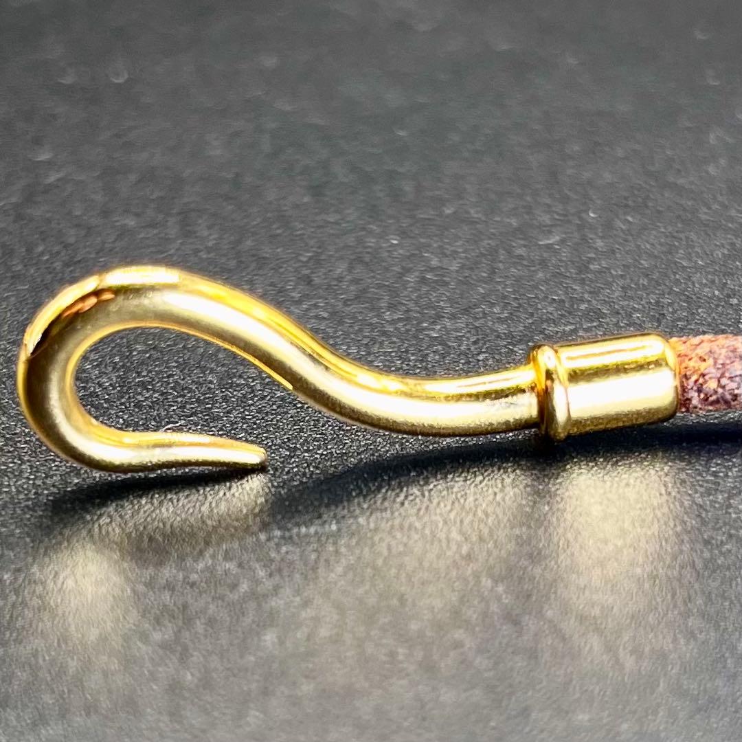 エルメス ジャンボブレスレット チョーカー レザー ゴールド金具 茶色 2WAY