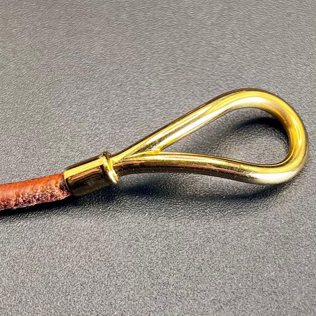 エルメス ジャンボブレスレット チョーカー レザー ゴールド金具 茶色 2WAY