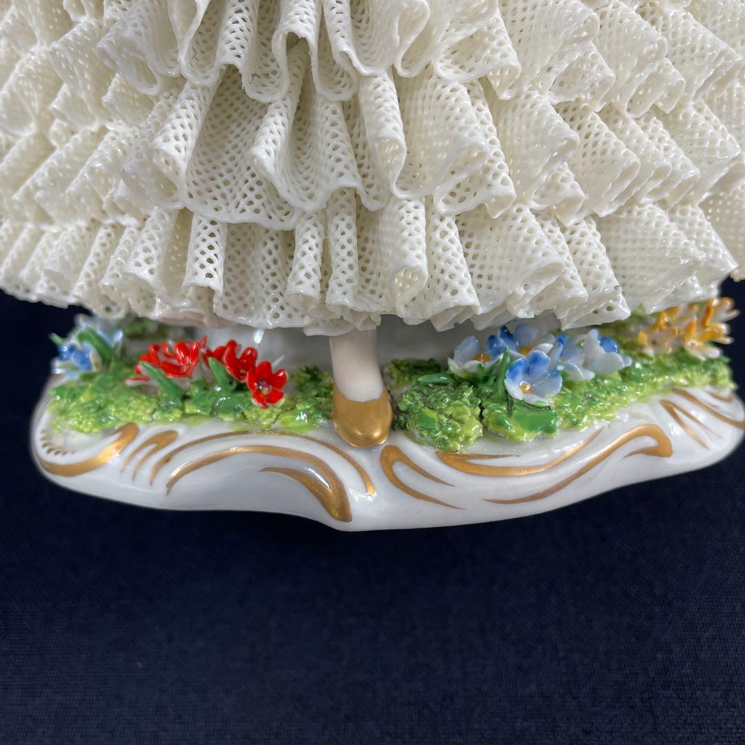 sitzendorfer/ジッツェンドルファ、フィギュリン、大きな花かご、陶磁器