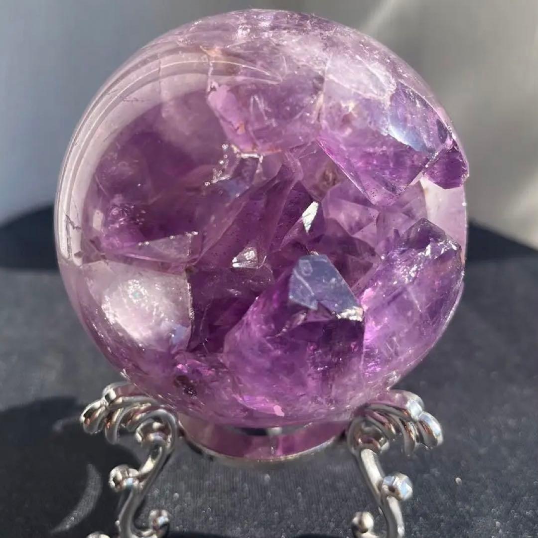 ブラジル産❣️美品❣️天然石透明感アメジストの笑い口NO.011806