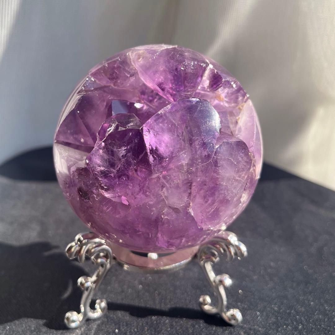 ブラジル産❣️美品❣️天然石透明感アメジストの笑い口NO.011806