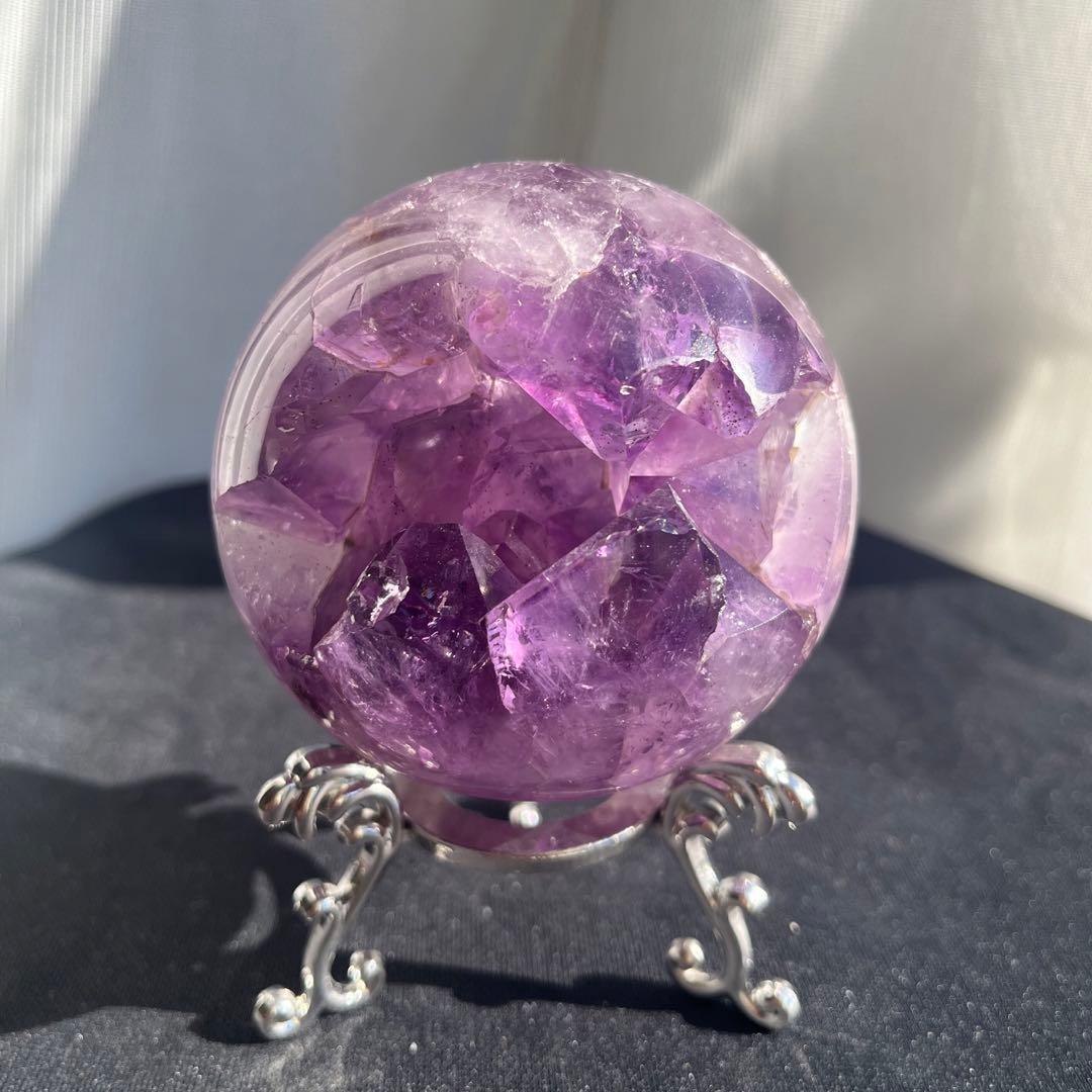 ブラジル産❣️美品❣️天然石透明感アメジストの笑い口NO.011806