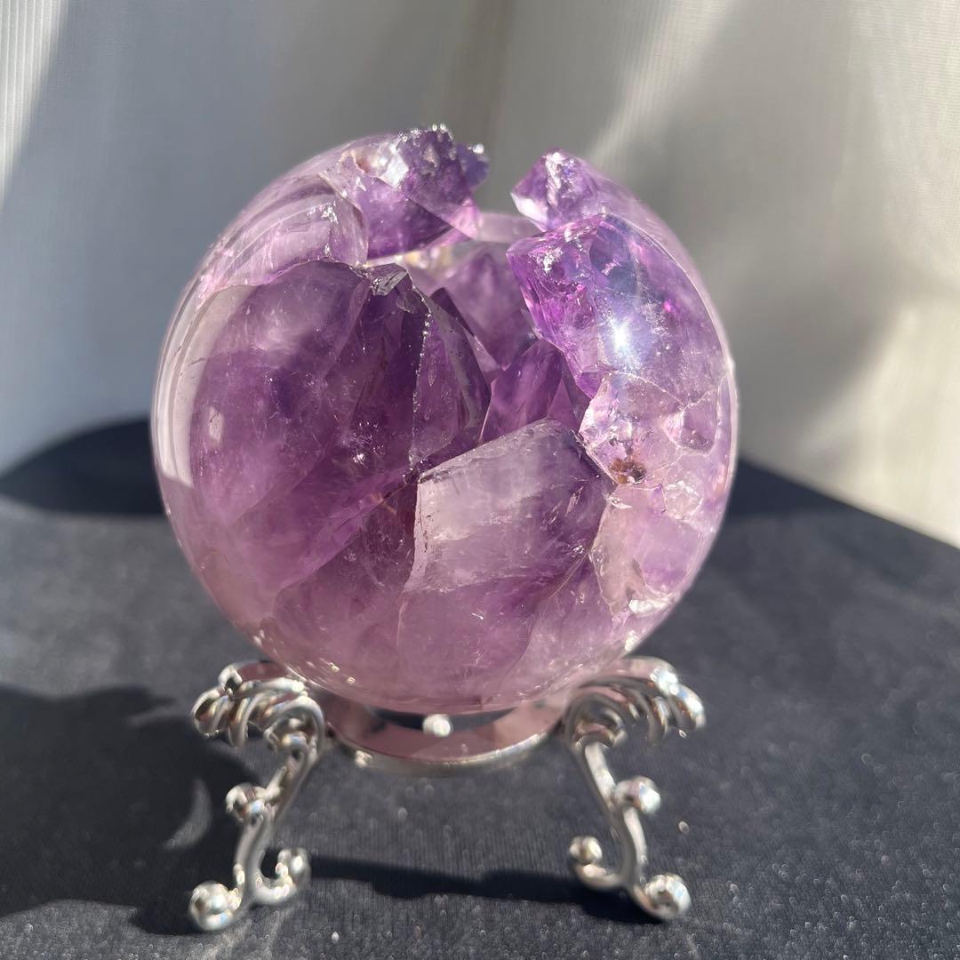 ブラジル産❣️美品❣️天然石透明感アメジストの笑い口NO.011806