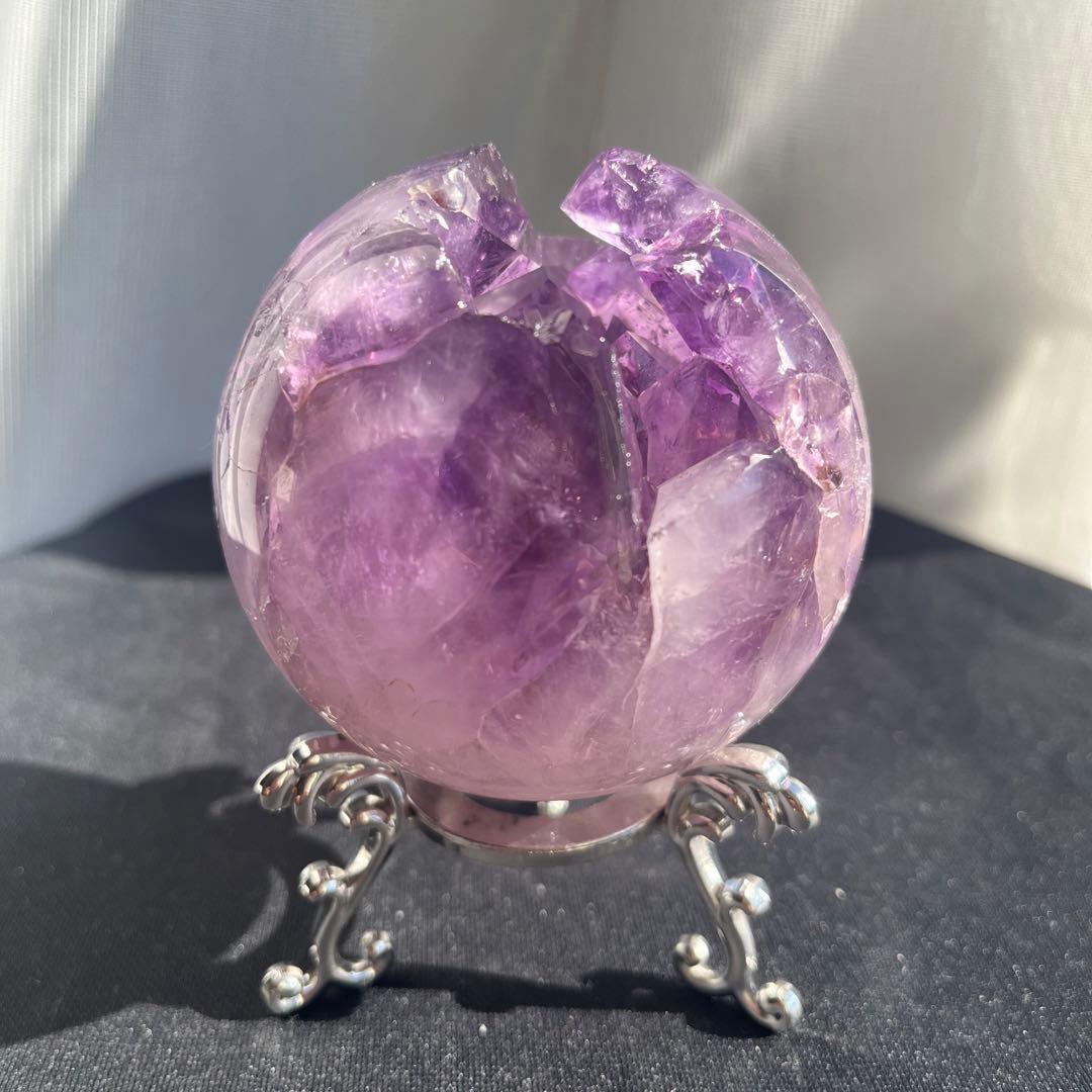 ブラジル産❣️美品❣️天然石透明感アメジストの笑い口NO.011806