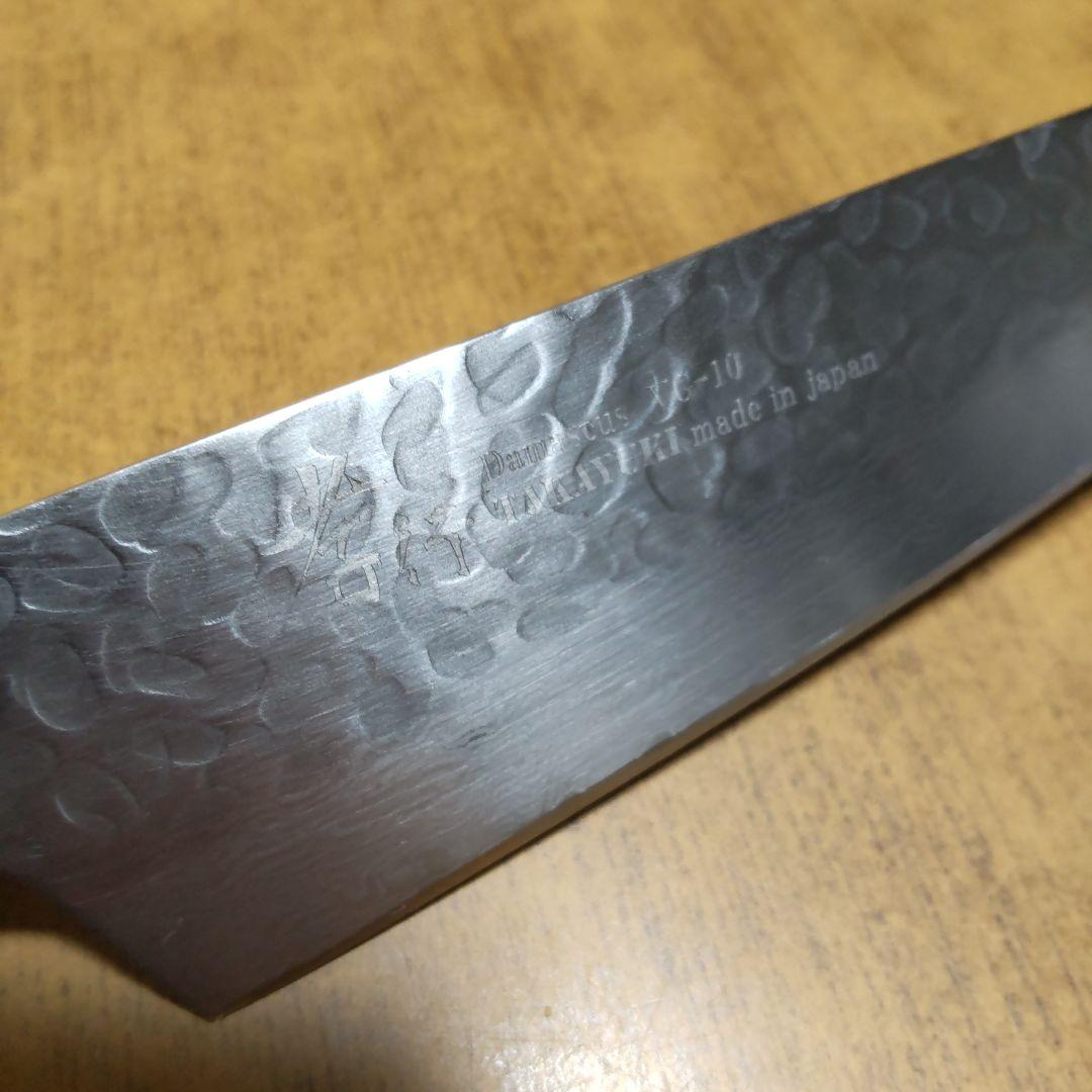 堺孝行　33層ダマスカス槌目　剣型三徳　160mm