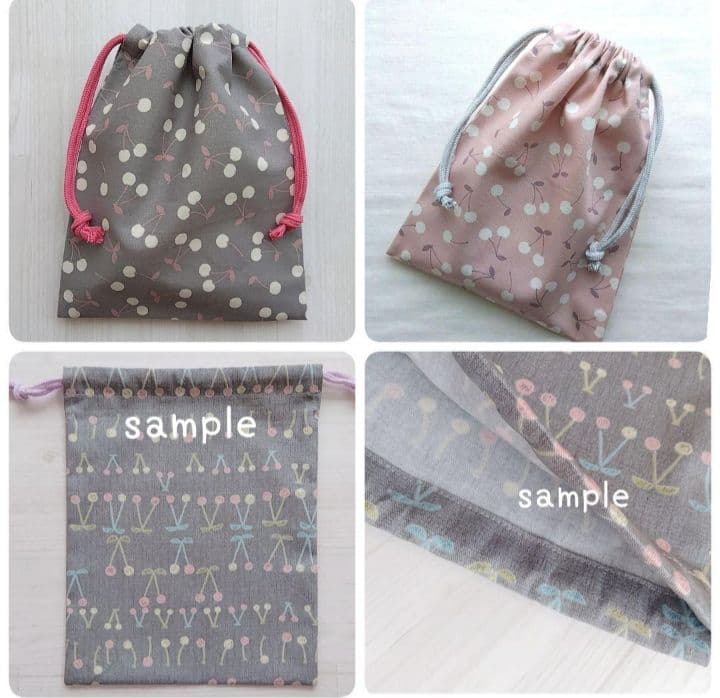 ○さくらんぼ○ランチョンマット　巾着袋　給食袋　コップ袋