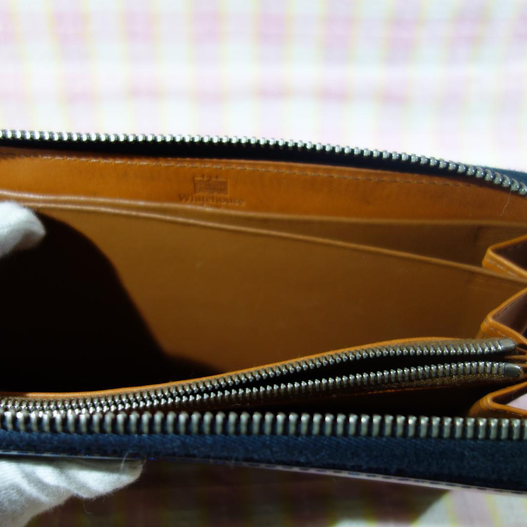 〇 / 中古 WHITEHOUSE COX ラウンドジップ長財布 / ブラック