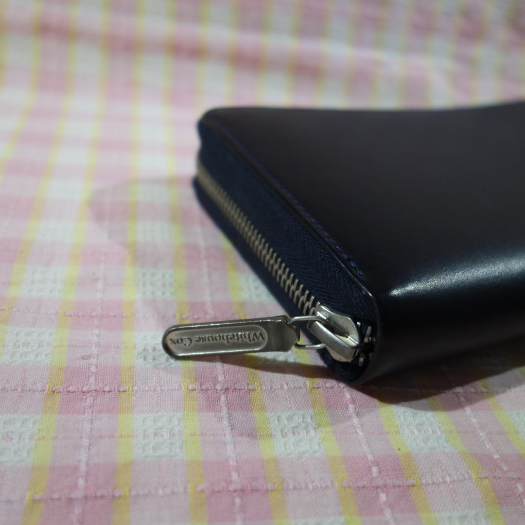 〇 / 中古 WHITEHOUSE COX ラウンドジップ長財布 / ブラック