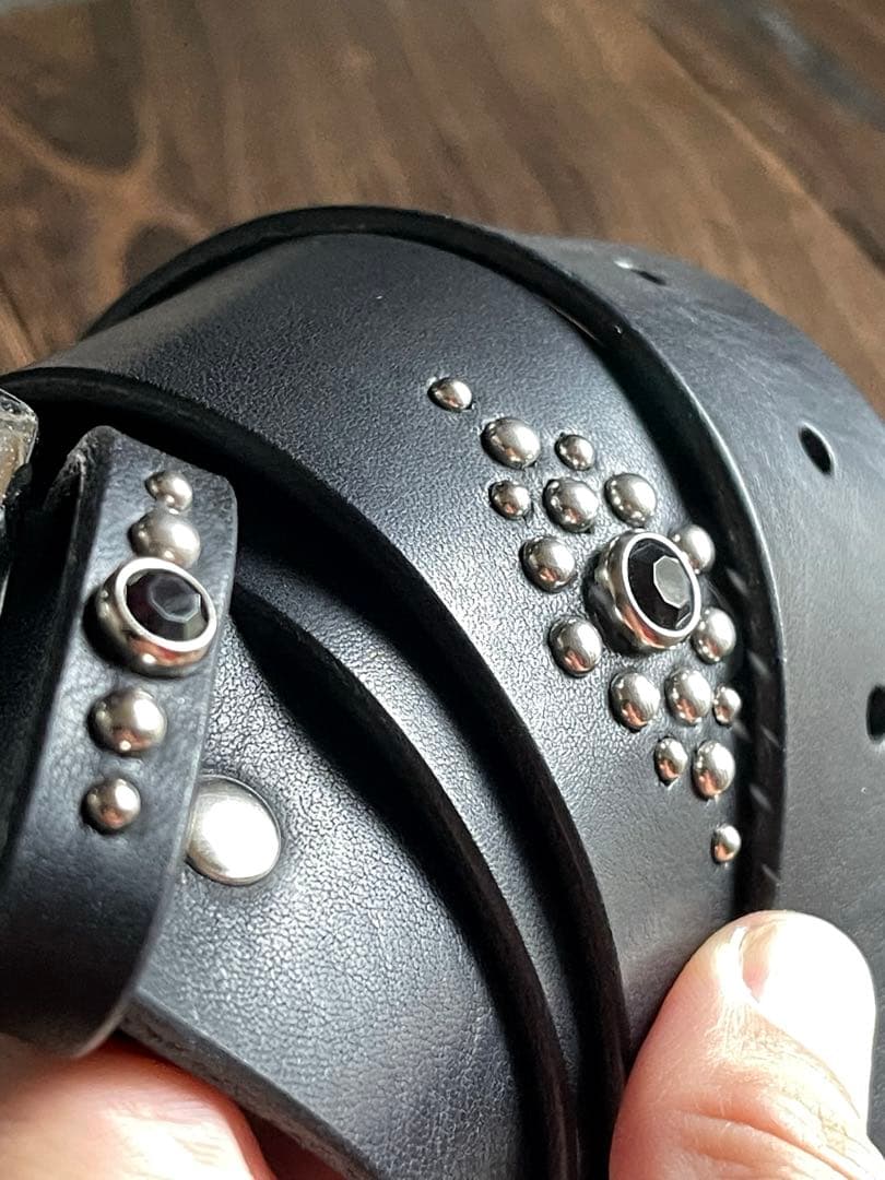 ディッキーズ874専用スタッズベルト　シルバー　オイルドレザーHTC CALEE