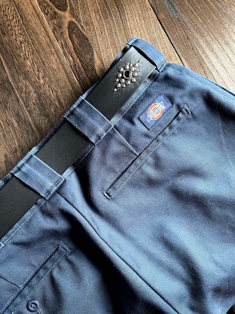 ディッキーズ874専用スタッズベルト　シルバー　オイルドレザーHTC CALEE