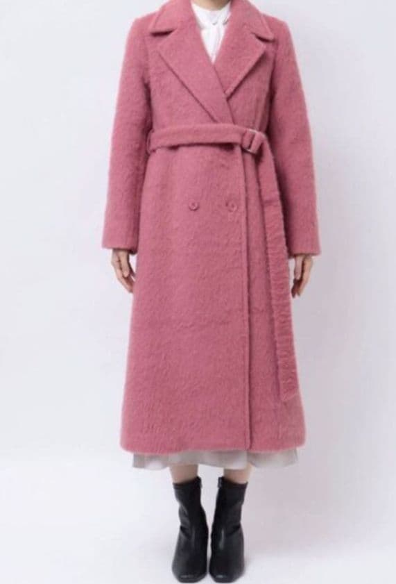 シャギーチェスターコート　ピンク