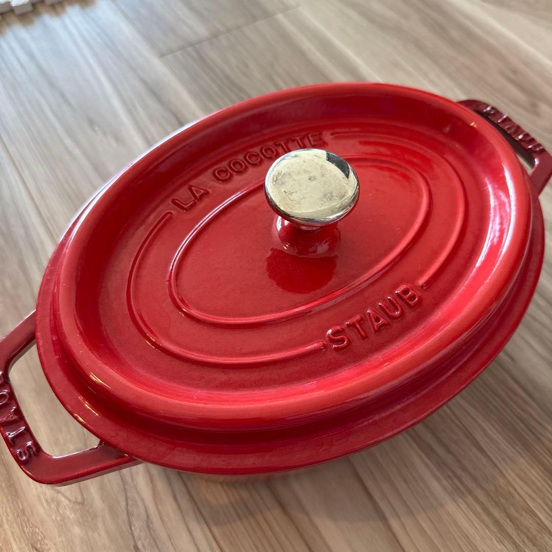STAUB 両手鍋 赤 楕円形　23