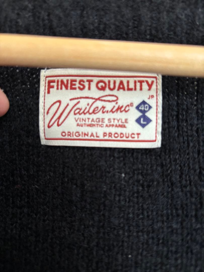 WAIPER.inc ワイパー モヘアニットカーディガン ブラックLサイズ