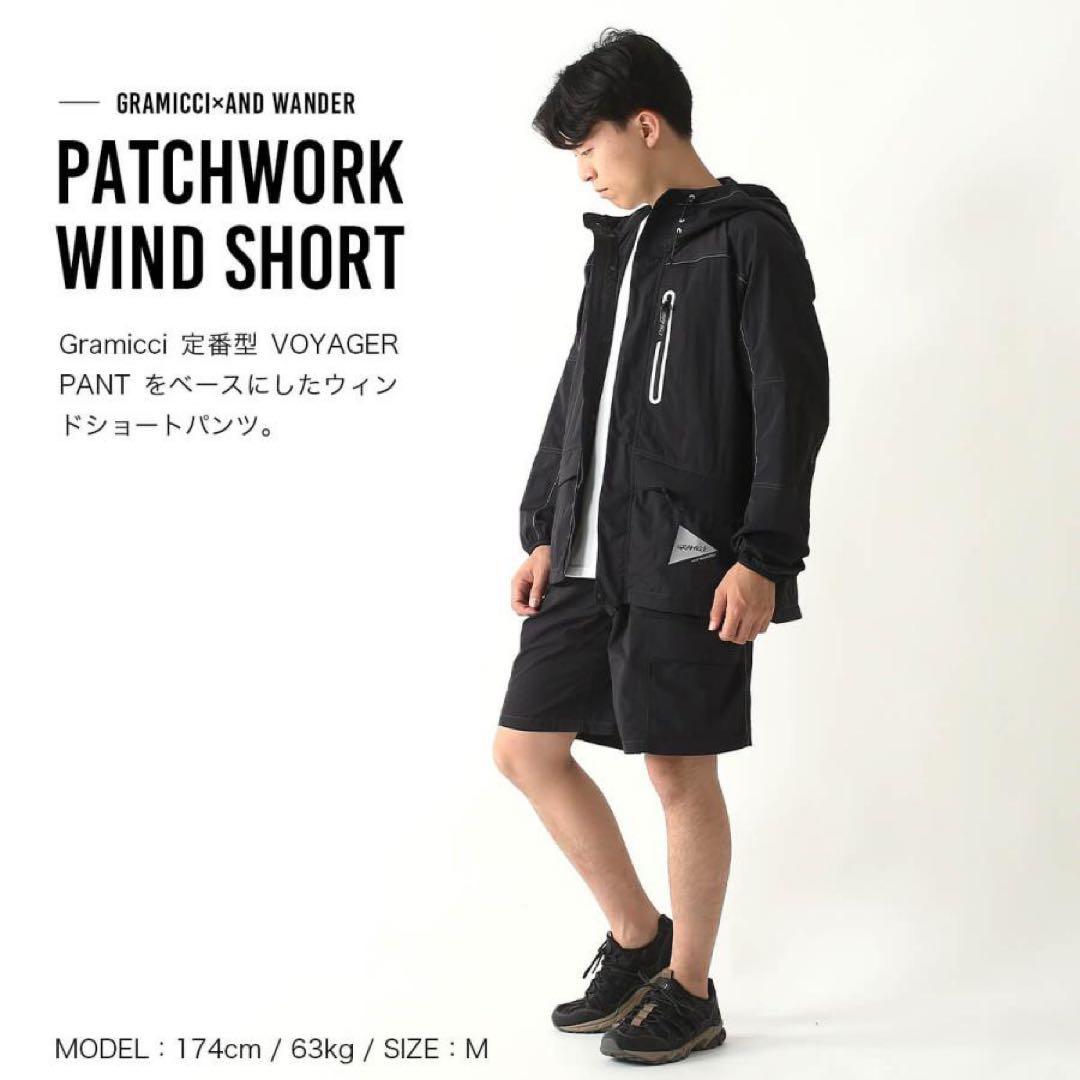 Gramicci x AND WANDERパッチワークウィンドパーカー Sサイズ