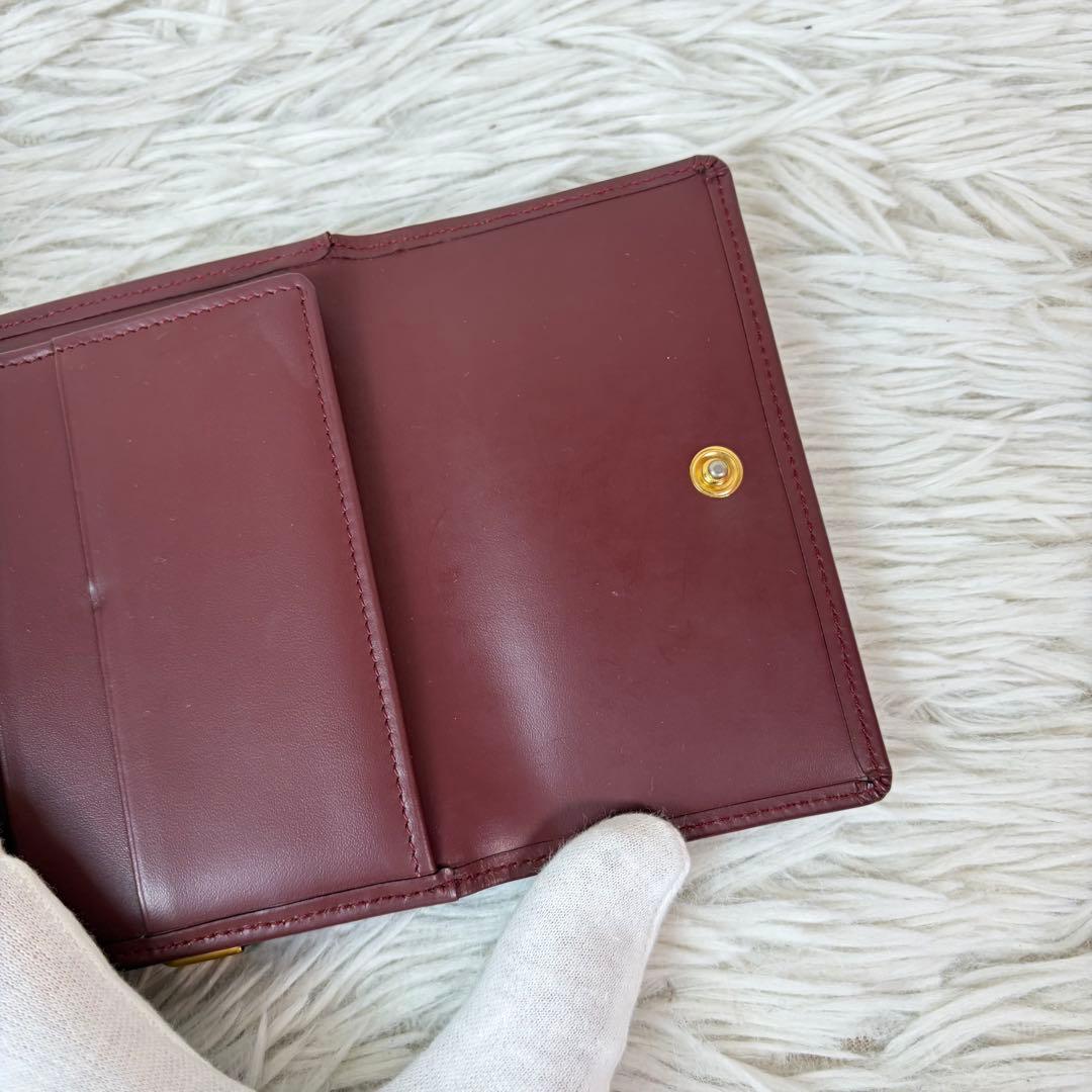 新品未使用保管品✨Cartier 三つ折り財布 マストライン金具 ボルドー