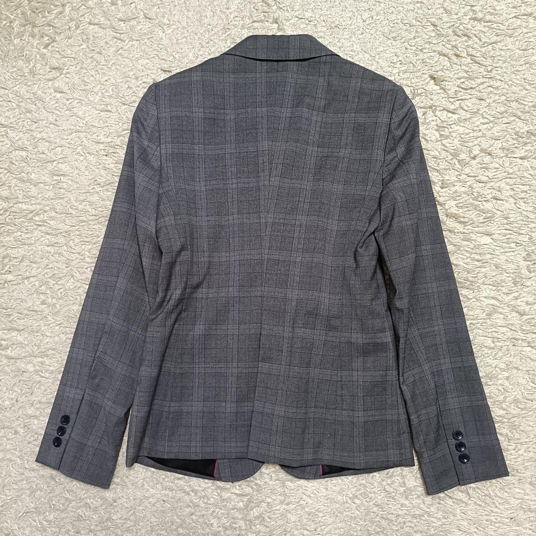 美品＊HILTON ヒルトン チェック パンツスーツ ストレッチ イタリア製生地