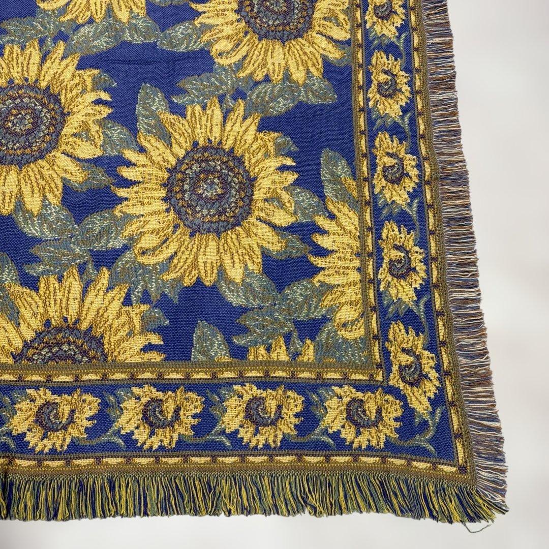 花　ひまわり　向日葵　マルチカバー　ソファカバー　ラグ　186x124