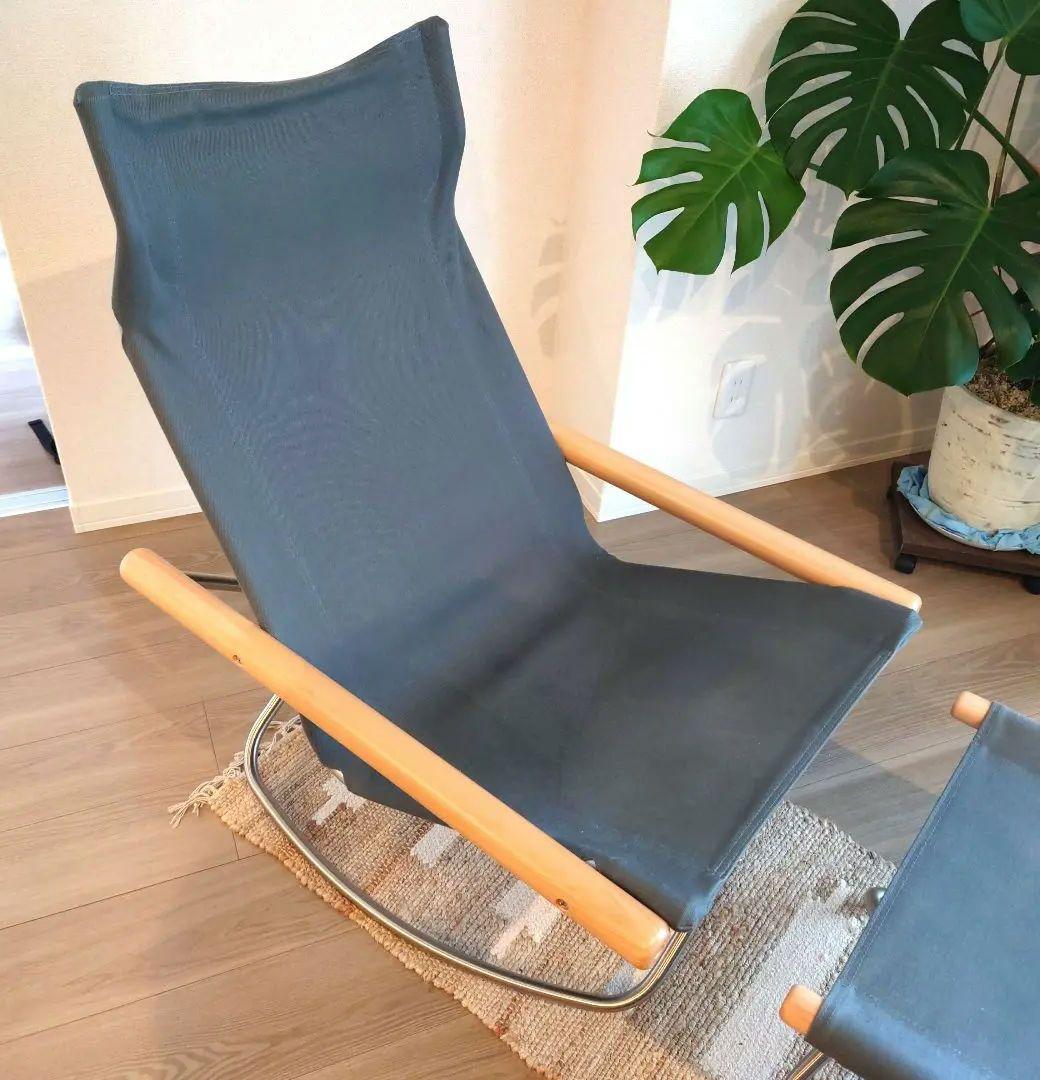 NychairX ニーチェア ロッキングチェア&オットマン　グレー