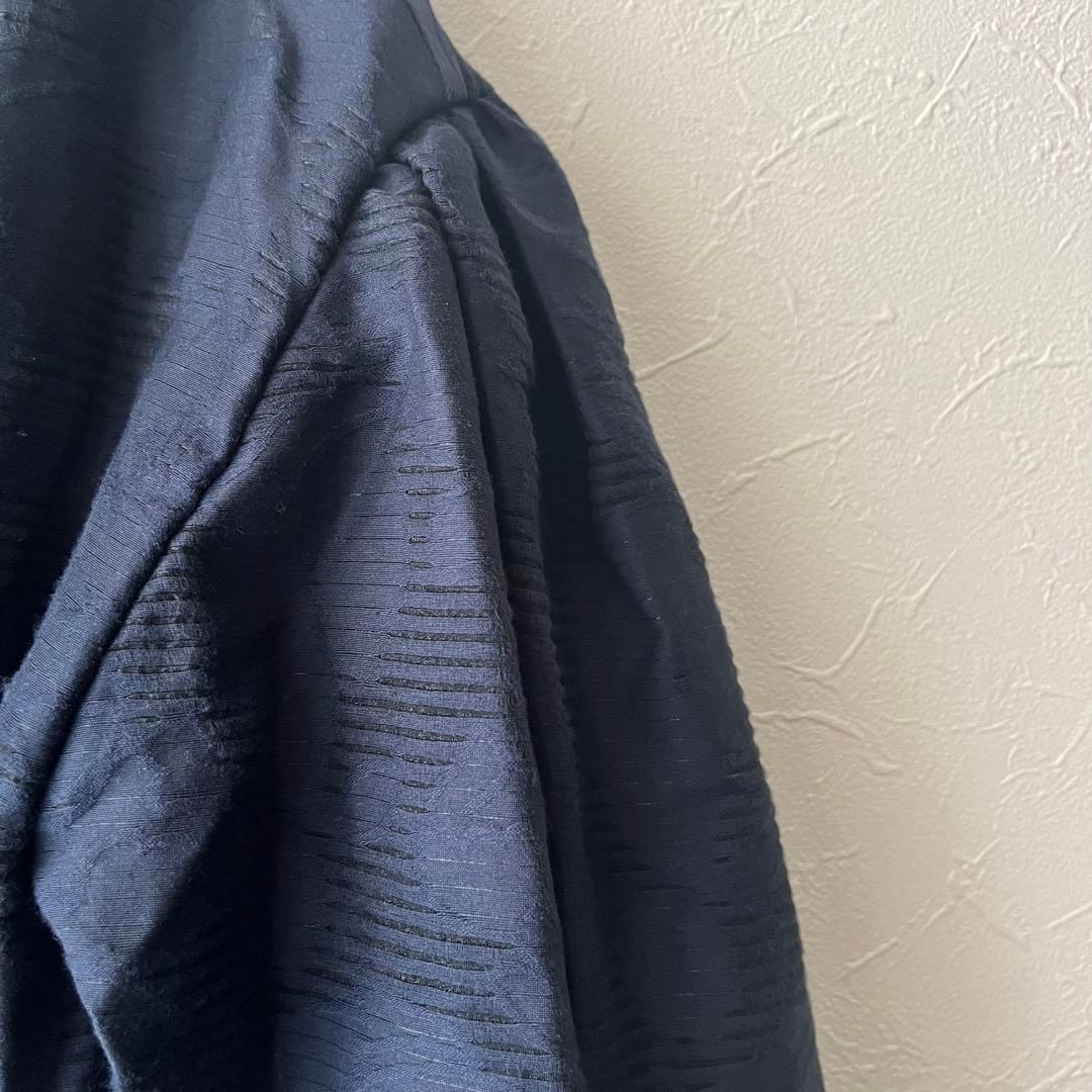 美品 ドゥロワー ネイビー エンダロイブ レース バルーンスリーブ ワンピース