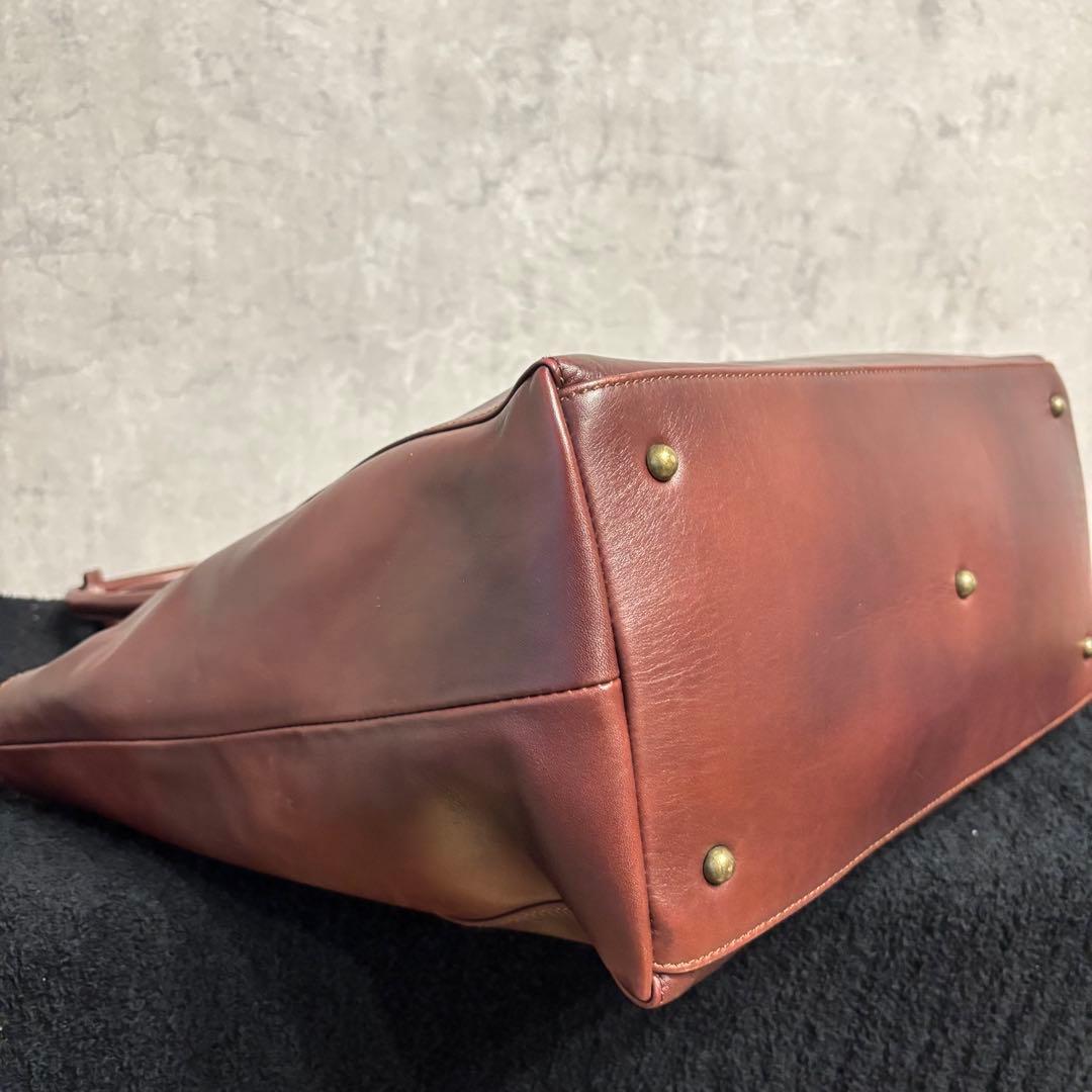 美品 マザーハウス トートバッグ アンティーク A4 肩掛け　ブラウン