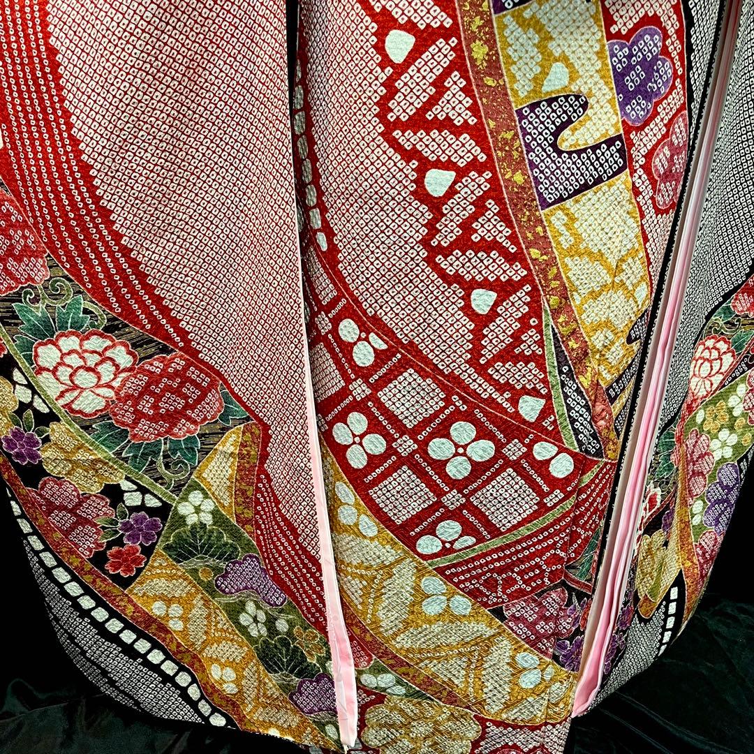 ■総絞り■熨斗文様■正絹振袖フルセット■成人式振り袖■振袖一式