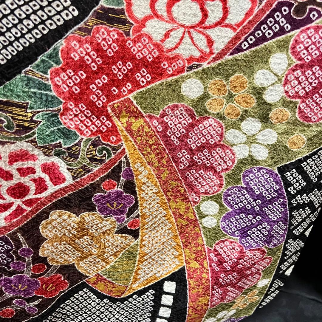 ■総絞り■熨斗文様■正絹振袖フルセット■成人式振り袖■振袖一式