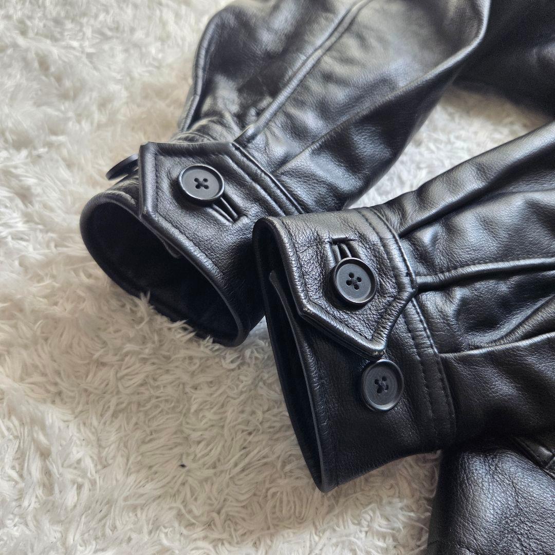 美品 OLD GAP レザー ジャケット 90s S ブラック 短丈