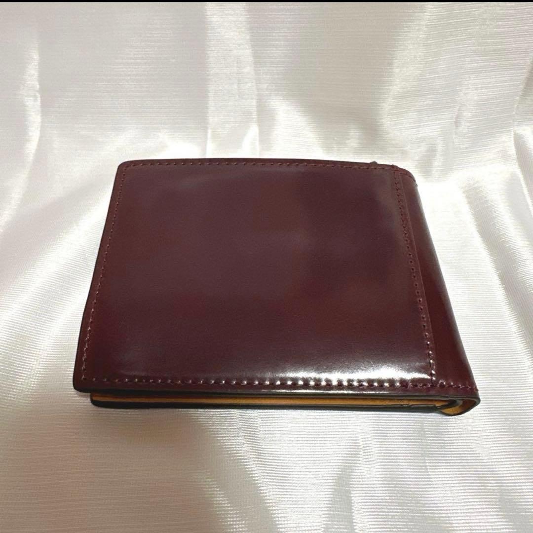 ROCADO社　シェルコードバン　二つ折り財布　ワインレッド