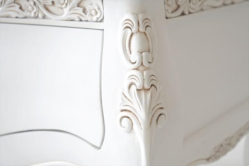 マホガニーの温もり｜ガラス キャビネット WH　ホワイト幅79ｃｍ高さ154ｃｍ