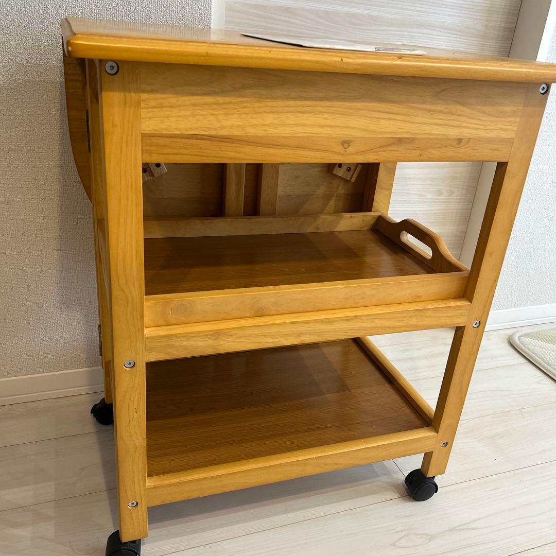 ニトリ　木製キッチンワゴン キャスター付き