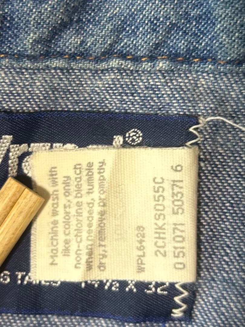 Wrangler デニム ウエスタンシャツ USA製 14 1/2 x 32