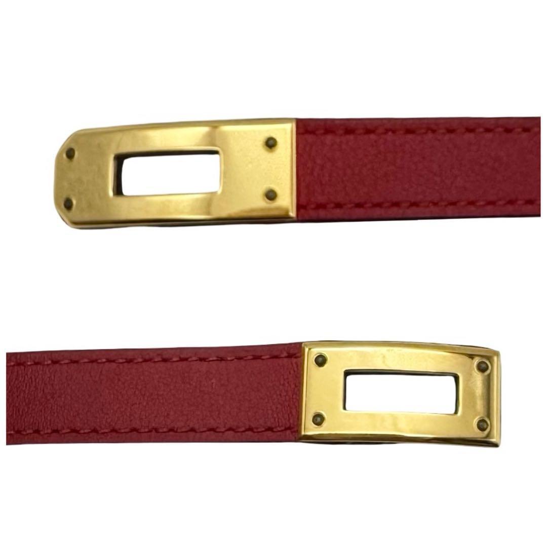 HERMES エルメス ケリー ドゥブルトゥール ２連 ブレスレット XS 赤