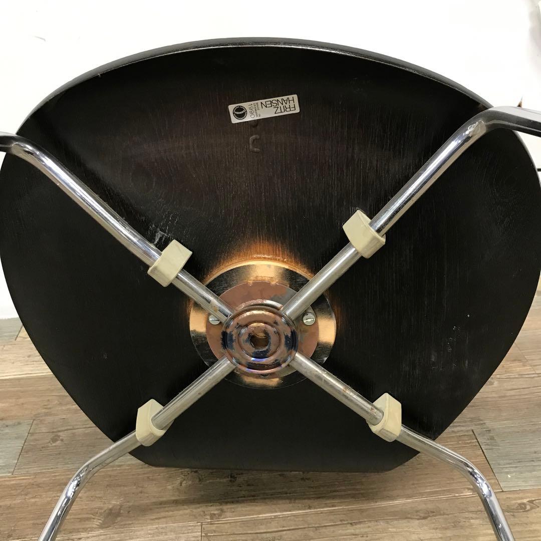 【訳あり・傷多数】 FRITZ HANSEN　セブンチェア　ブラック系 ②