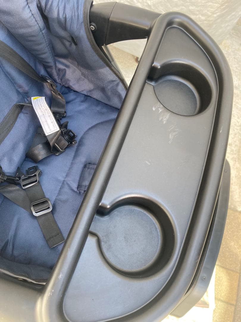 【値下げ中】ベビーカー 二人でゴー カトージ ネイビー 雨よけカバー付き