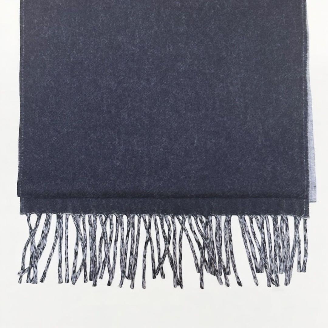 LOEWE ロエベ リバーシブル マフラー アナグラム ネイビー ブルー