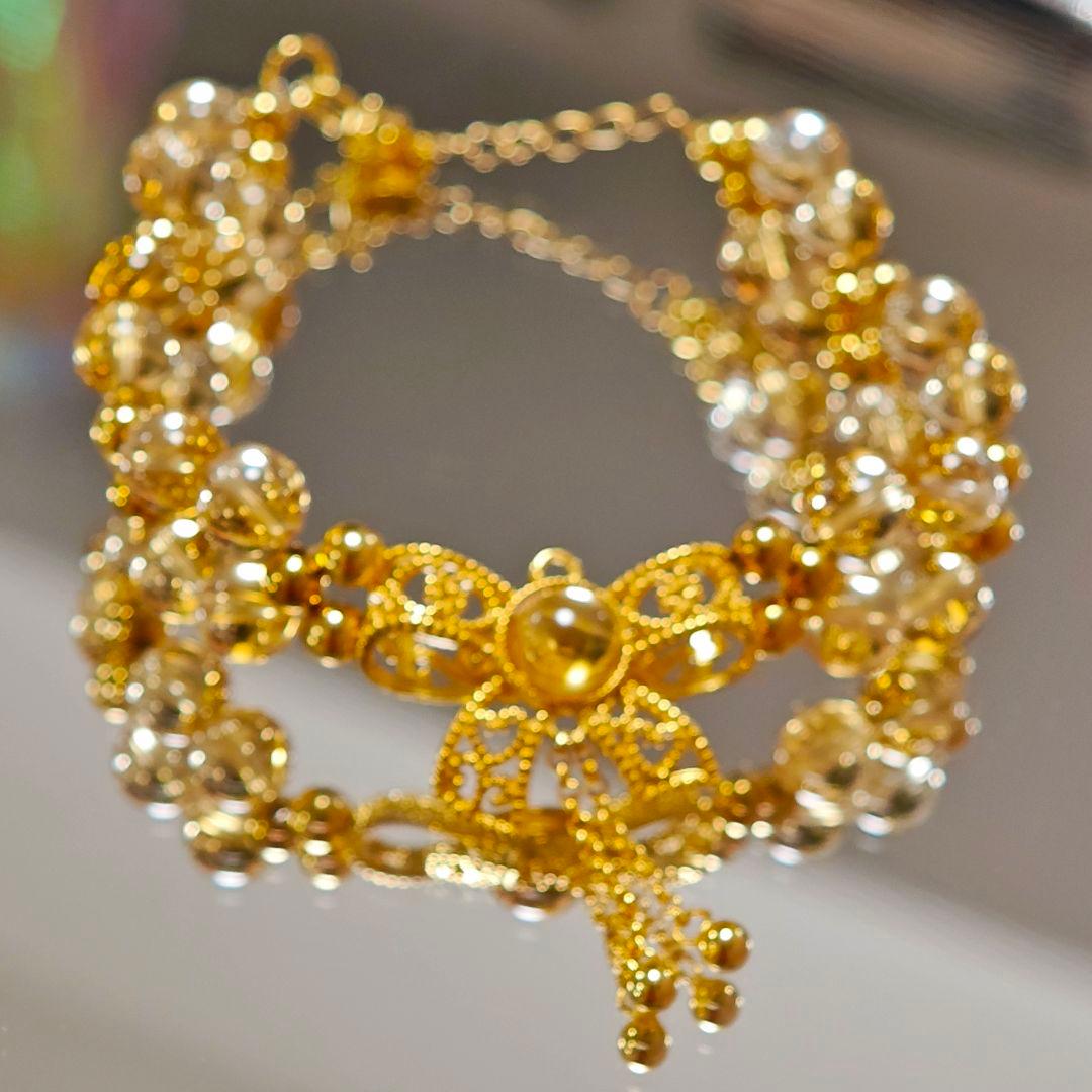 ​【金運・一点物】 シトリンブレスレット 天然石 S925 プリンセスデザイン