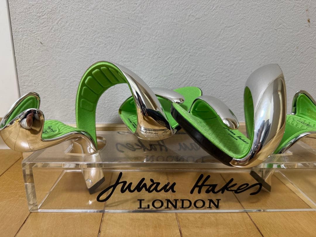 Julian Hakes ハイヒール シルバー・グリーン