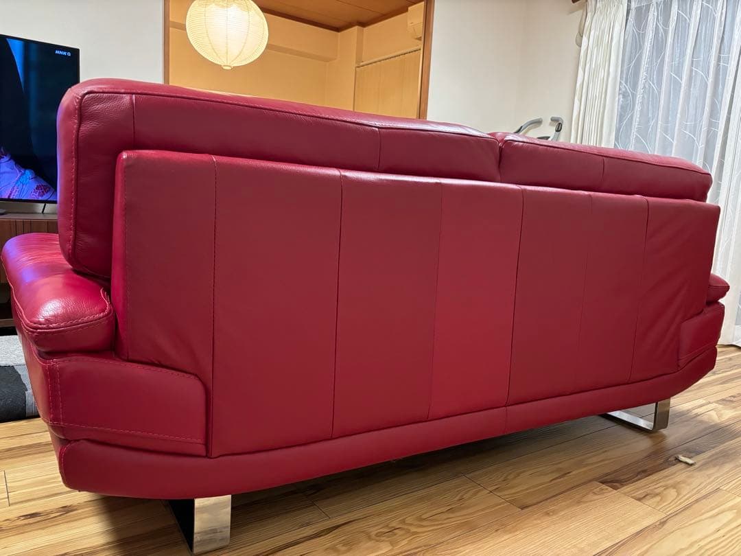 【★Y2K♡グランジ♪⭐︎SHOP★】　ソファ　本革　ワインレッド