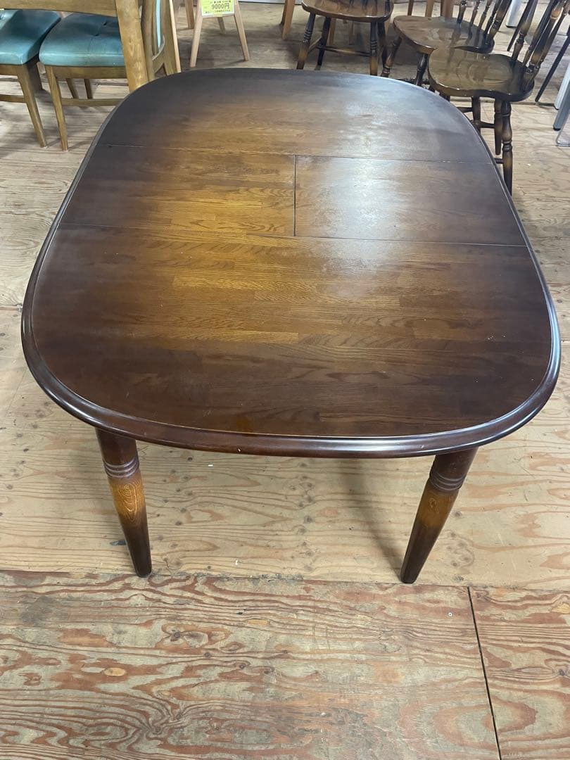 飛騨家具　キツツキ　アンティーク　木製ダイニングテーブル 伸縮式